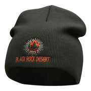 Desert Flame Logo Embroidered Short Knitted Beanie