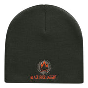 Desert Flame Logo Embroidered Short Knitted Beanie