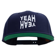 Yeah Yeah Logo Embroidered Wool Blend Prostyle Snapback - Navy OSFM