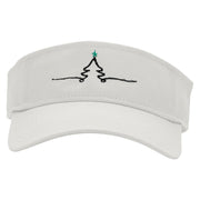 Christmas Tree Star Embroidered Cotton Twill Sun Visor