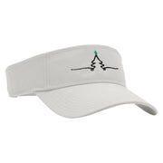 Christmas Tree Star Embroidered Cotton Twill Sun Visor