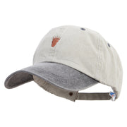 Bear's Footprint Embroidered Pigment Dyed Wash Cap - Beige-Black OSFM