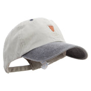 Bear's Footprint Embroidered Pigment Dyed Wash Cap - Beige-Black OSFM