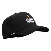 Star Army Veteran Embroidered Solid Cotton Twill Pro Style Cap - Black OSFM