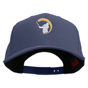 Swing Golf Ball Icon Embroidered Solid Cotton Twill Pro Style Cap - Navy OSFM