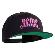 To The Moon Embroidered Wool Blend Prostyle Snapback - Black OSFM