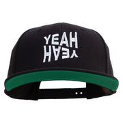 Yeah Yeah Logo Embroidered Wool Blend Prostyle Snapback - Black OSFM