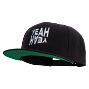 Yeah Yeah Logo Embroidered Wool Blend Prostyle Snapback - Black OSFM