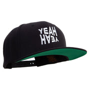 Yeah Yeah Logo Embroidered Wool Blend Prostyle Snapback - Black OSFM