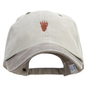 Bear's Footprint Embroidered Pigment Dyed Wash Cap - Beige-Brown OSFM