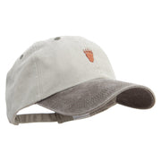 Bear's Footprint Embroidered Pigment Dyed Wash Cap - Beige-Brown OSFM