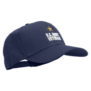 Star Army Veteran Embroidered Solid Cotton Twill Pro Style Cap - Navy OSFM