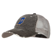 Indiana State Flag Map Embroidered Low Profile Cotton Mesh Cap