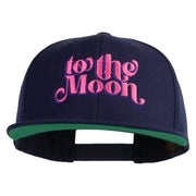 To The Moon Embroidered Wool Blend Prostyle Snapback - Navy OSFM