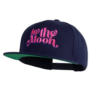 To The Moon Embroidered Wool Blend Prostyle Snapback - Navy OSFM