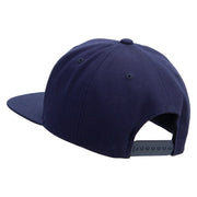 To The Moon Embroidered Wool Blend Prostyle Snapback - Navy OSFM