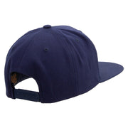 To The Moon Embroidered Wool Blend Prostyle Snapback - Navy OSFM