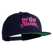 To The Moon Embroidered Wool Blend Prostyle Snapback - Navy OSFM