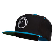 Dog Face Embroidered Flat Bill Snapback Cap