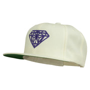 Big Diamond Outline Embroidered Flat Bill White Cap