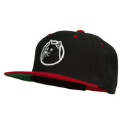 Dog Face Embroidered Flat Bill Snapback Cap