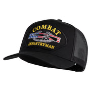 Combat Infantryman Patched Solid Cotton Twill Mesh Prostyle Cap - Black OSFM