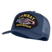 Combat Infantryman Patched Solid Cotton Twill Mesh Prostyle Cap - Navy OSFM