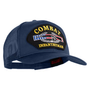 Combat Infantryman Patched Solid Cotton Twill Mesh Prostyle Cap - Navy OSFM