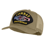 Combat Infantryman Patched Solid Cotton Twill Mesh Prostyle Cap - Khaki OSFM