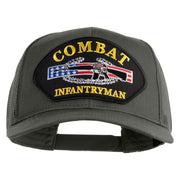 Combat Infantryman Patched Solid Cotton Twill Mesh Prostyle Cap - Grey OSFM
