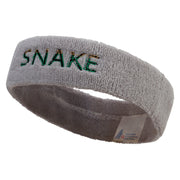 Two Tone Snake Text Embroidered Head Bands Terry