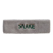 Two Tone Snake Text Embroidered Head Bands Terry