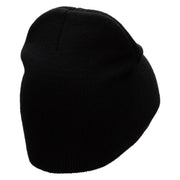 212 Embroidered 8 inch Acrylic Short Blank Beanie - Black OSFM