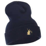 Great Dane Head Embroidered Long Beanie