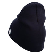 US Marine Corps Veteran Emblem Symbol Embroidered 8 Inch Short Beanie Made in USA - Navy OSFM