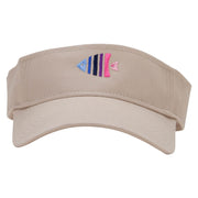 Sea Fish Embroidered Cotton Twill Sun Visor