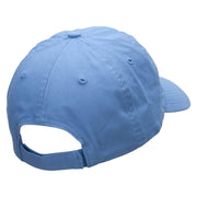 Cuba Flower Embroidered Low Profile Dyed Cotton Twill Cap - Sky-Blue OSFM