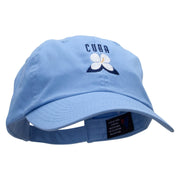 Cuba Flower Embroidered Low Profile Dyed Cotton Twill Cap - Sky-Blue OSFM