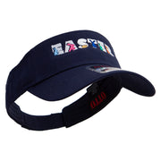 Colorful Easter Bunnies Embroidered Cotton Twill Sun Visor - Navy OSFM