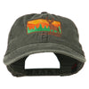 Deer Hunting Silhouette Embroidered Washed Cotton Cap