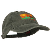 Deer Hunting Silhouette Embroidered Washed Cotton Cap