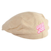 Great Job Embroidered Men's Linen Ivy Cap - Khaki S-M