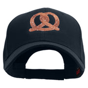 Food Pretzel Icon Embroidered Solid Cotton Twill Low Profile Cap