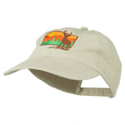 Deer Hunting Silhouette Embroidered Washed Cotton Cap