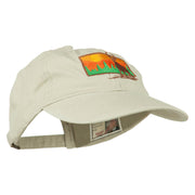 Deer Hunting Silhouette Embroidered Washed Cotton Cap