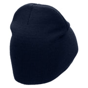 212 Embroidered 8 inch Acrylic Short Blank Beanie - Navy OSFM