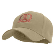 Food Pretzel Emoji Embroidered Solid Cotton Twill Low Profile Cap - Khaki OSFM