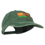 Deer Hunting Silhouette Embroidered Washed Cotton Cap