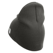 US Marine Corps Veteran Emblem Symbol Embroidered 8 Inch Short Beanie Made in USA - Charcoal OSFM