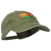 Deer Hunting Silhouette Embroidered Washed Cotton Cap